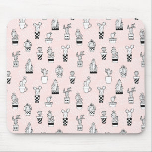Niedliche Hand gezeichnetes Kaktus-Muster Mousepad
