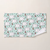 Niedliche Hand gezeichnetes Unicorn-Katzen-Muster Badhandtuch Set (Handtuch)