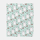 Niedliche Hand gezeichnetes Unicorn-Katzen-Muster Fleecedecke (Vorderseite)