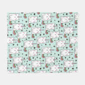 Niedliche Hand gezeichnetes Unicorn-Katzen-Muster Fleecedecke (Vorderseite (Horizontal))