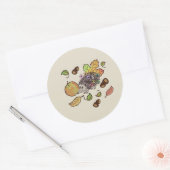 Niedliche Hand gezogen Fall Igel Sprichwort Vielen Runder Aufkleber (Umschlag)