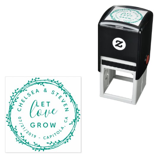 Niedliche Hand gezogen Gelassen Liebe wachsen Hoch Permastempel (Beispiel)