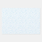 Niedliche Hand gezogen Herz Muster Baby Blue Geschenkpapier Set (Vorderseite 3)