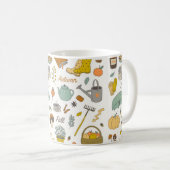 niedliche Hand gezogen Vintage Fall Set  Kaffeetasse (VorderseiteRechts)