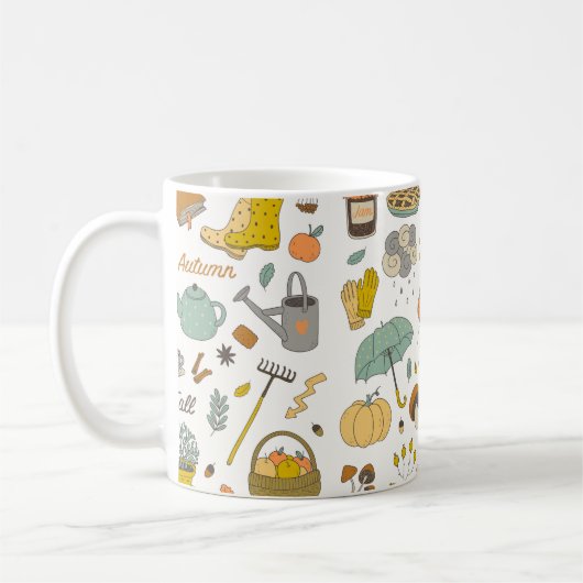 niedliche Hand gezogen Vintage Fall Set  Kaffeetasse (Links)