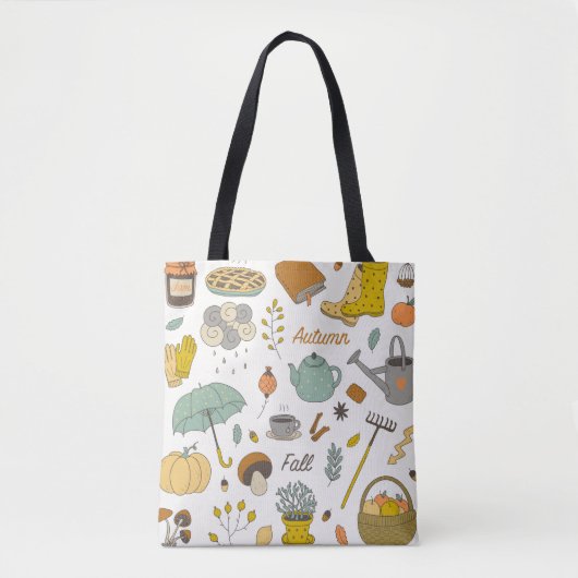 niedliche Hand gezogen Vintage Fall Set Tasche (Vorderseite)
