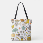 niedliche Hand gezogen Vintage Fall Set Tasche (Rückseite)