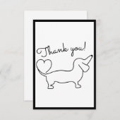 Niedliche Hand gezogene Dackel Flat Danke Karte (Vorne/Hinten)