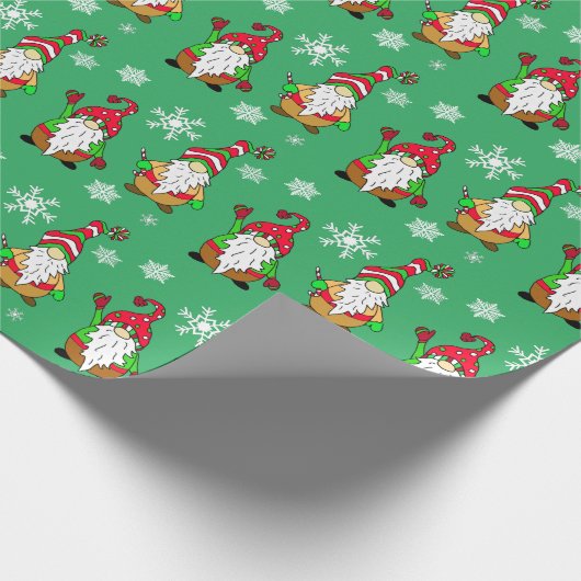 Niedliche Hand Gnome Festtage Weihnachten Geschenkpapier (Ecke)