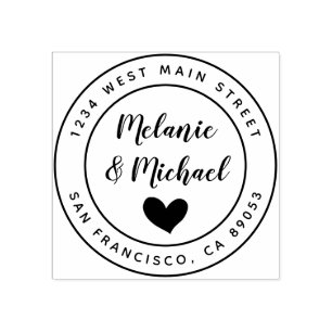 Niedliche Hand schriftlich Namen u. runde Gummistempel