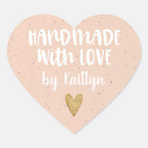 Niedliche Handarbeit mit Liebe Herz-Aufkleber