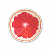 Niedliche handbemalte Pink Grapefruit Pop Art Aufkleber (Vorderseite)