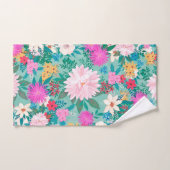 Niedliche Handfarbe Pink & Mint Handfarbe Blumende Badhandtuch Set (Handtuch)