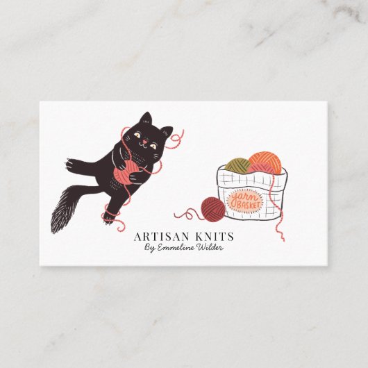 Niedliche handgemachte Strick- und Knitterwaren Visitenkarte (Vorderseite)
