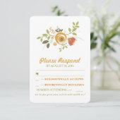 niedliche handgemalte Blume Hochzeit RSVP Karte (Stehend Vorderseite)