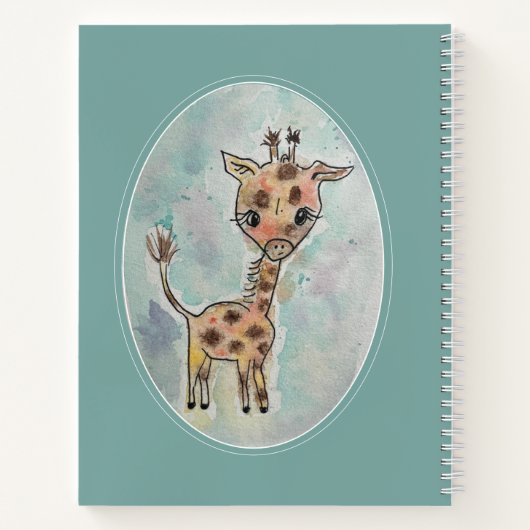 Niedliche handgemalte Giraffe - individuelles Note Notizblock (Rückseite)