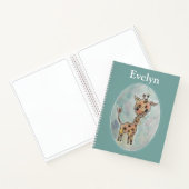 Niedliche handgemalte Giraffe - individuelles Note Notizblock (Innenseite)