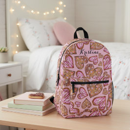 Niedliche, handgemalte Kekse in Form eines Herzens Bedruckter Rucksack