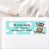 Niedliche, handgemalte Uhu, aquamariner Polka Punk (Insitu)