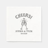 Niedliche handgeschriebene Chefs Einfache Hochzeit Serviette (Vorderseite)