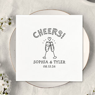 Niedliche handgeschriebene Chefs Einfache Hochzeit Serviette