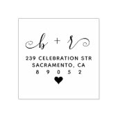 Niedliche handgeschriebene Initialen für Hochzeite Gummistempel (Prägung)