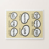 Niedliche handgeschriebene Mama - Weltsprachfamili Puzzle (Horizontal)