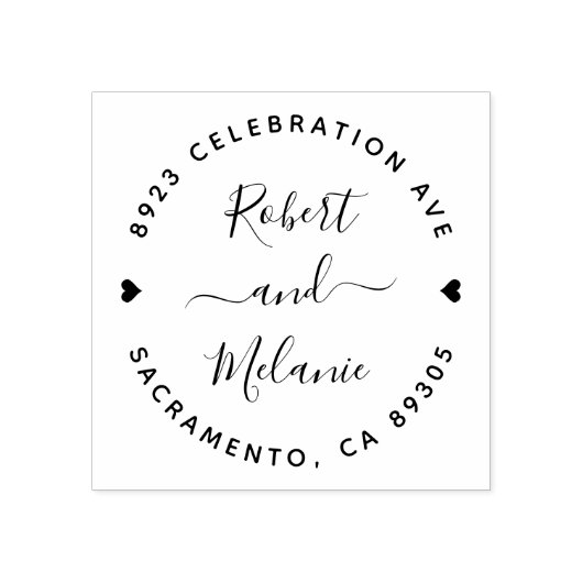 Niedliche handgeschriebene Namen Hochzeitsstiftung Gummistempel (Prägung)