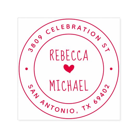 Niedliche handgeschriebene Namen Runde Rücksendead Permastempel (Design)