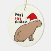 Niedliche handGezeichnet Capybara Personalisierte Keramik Ornament (Links)
