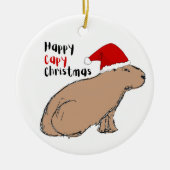 Niedliche handGezeichnet Capybara Personalisierte  Keramik Ornament (Vorne)