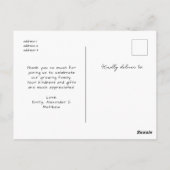 Niedliche handgezeichnet Herzen 2 Foto Danke Baby Postkarte (Rückseite)