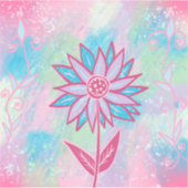 Niedliche handgezeichnet PastelBlume Aufkleber (Vorderseite)