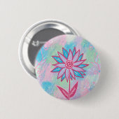 Niedliche handgezeichnet PastelBlume Button (Vorne & Hinten)