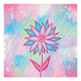 Niedliche handgezeichnet PastelBlume Fotodruck