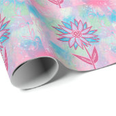 Niedliche handgezeichnet PastelBlume Geschenkpapier (Rolleneckpunkt)