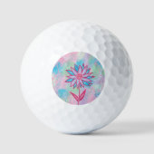 Niedliche handgezeichnet PastelBlume Golfball (Vorderseite)
