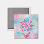 Niedliche handgezeichnet PastelBlume Magnet (Vorderseite/Rückseite)