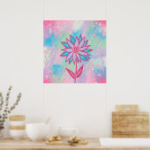 Niedliche handgezeichnet PastelBlume Poster (Küche)