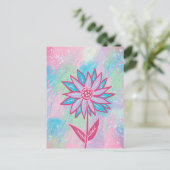 Niedliche handgezeichnet PastelBlume Postkarte (Stehend Vorderseite)