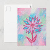 Niedliche handgezeichnet PastelBlume Postkarte (Vorne/Hinten)
