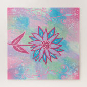 Niedliche handgezeichnet PastelBlume Puzzle (Horizontal)