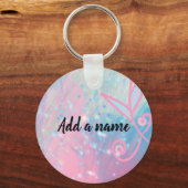 Niedliche handgezeichnet PastelBlume Schlüsselanhänger (Rückseite)