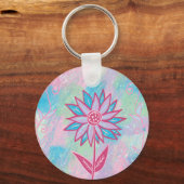 Niedliche handgezeichnet PastelBlume Schlüsselanhänger (Vorderseite)