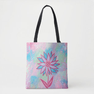 Niedliche handgezeichnet PastelBlume Tasche