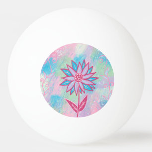Niedliche handgezeichnet PastelBlume Tischtennisball