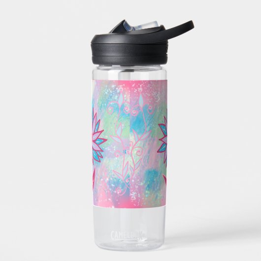 Niedliche handgezeichnet PastelBlume Trinkflasche (Links)