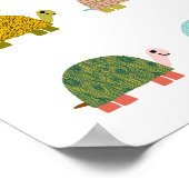 Niedliche handGezeichnet Schildkröten Kinderzimmer Poster (Ecke)
