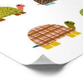 Niedliche handGezeichnet Schildkröten Kinderzimmer Poster (Ecke)