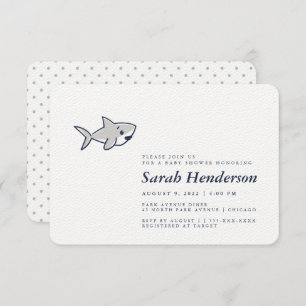Niedliche handGezeichnet Shark Baby Dusche Einladu Einladung